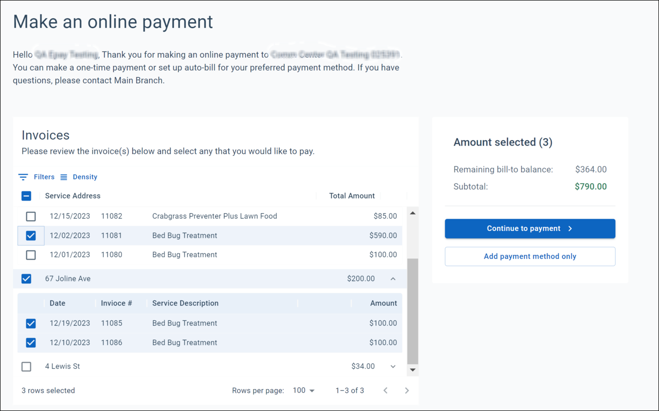 EPay Link for Invoices, Inspection Reports, and Statements